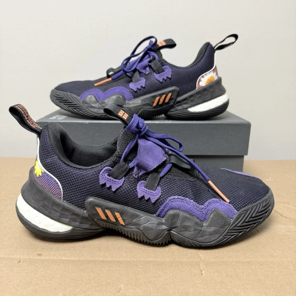 Adidas Trae Young 1 Basketball Men Size 8‎ Purple Black Good CNY Floral GZ4627